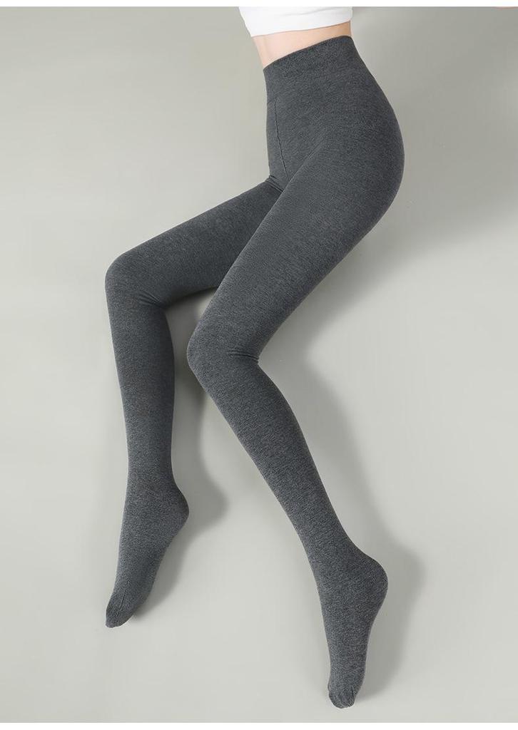 Little Ono Women's Gray Knit Slimming Base Layer Pantyhose - Spring Outerwear, Miu Style, Slim Waist.