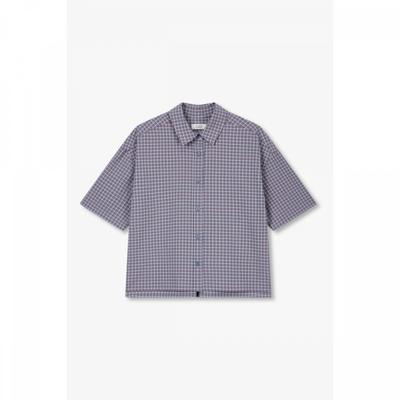 Check Pattern Collar Short Sleeve Shirt 9166221883ct