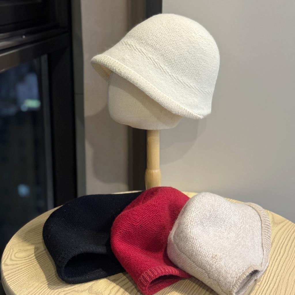 Autumn and Winter Warm and Versatile Wool Cashmere Fisherman's Hat Women's Personalized Irregular Knitted Basin Hat with Long Front and Short Back