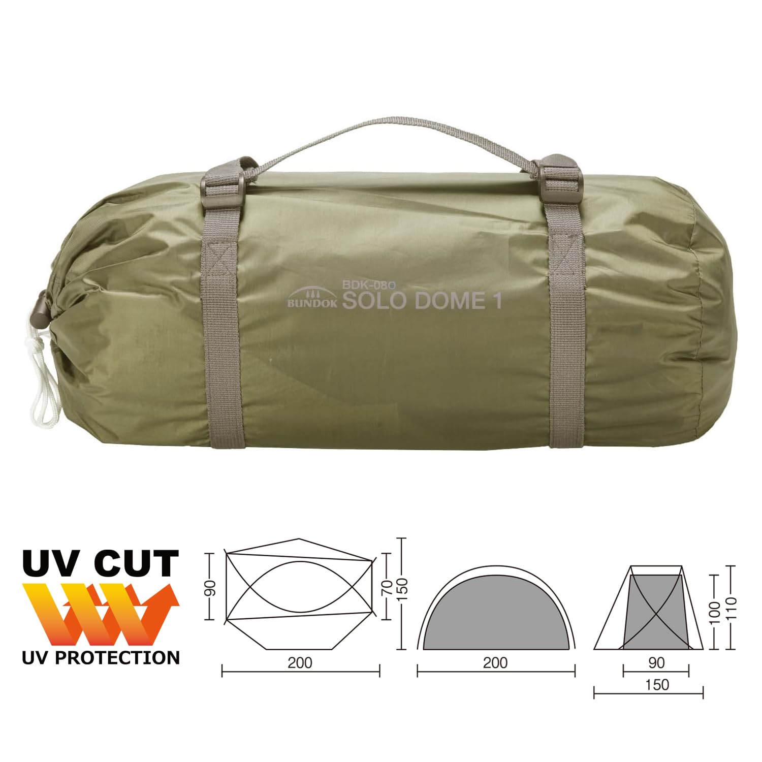 【BUNDOK】SOLO DOME1 BUNDOK Solo Dome 1 Olive 1 Tent Storage Compact Fully Closed BDK