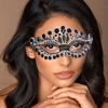 Rhinestones Masquerade Mask Eye Mask with Rhinestones Decoration For Women Halloween Costume Accessory
