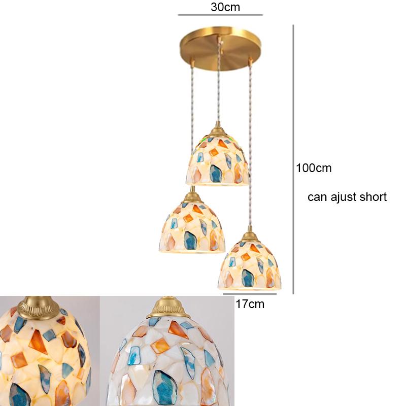 Glass Ceiling Chandelier Creative Sea Shell Lampshade Bedroom Bedside Hanging Lamp Interior Decoration Lighting Pendant Lights
