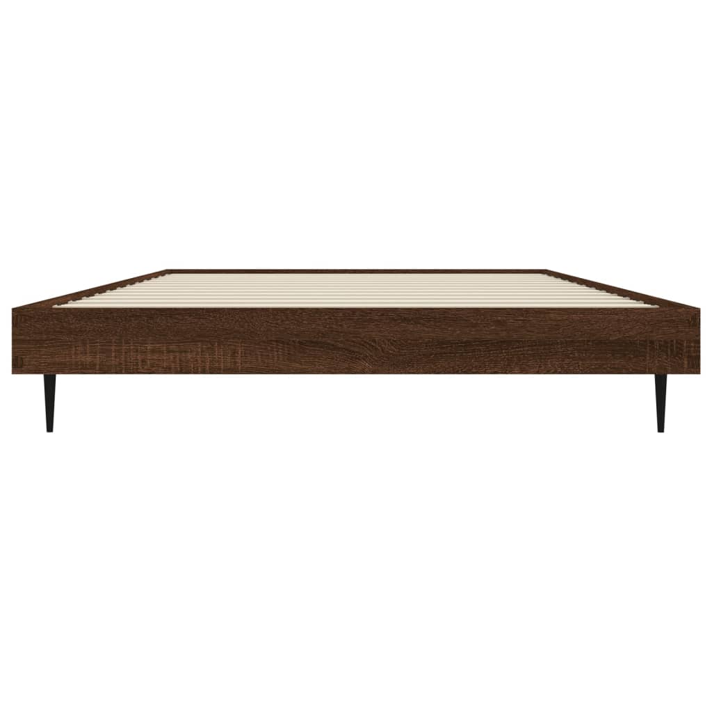 Bed Frame Without Mattress Brown Oak Look 90 X 200 Cm Wood Based Material