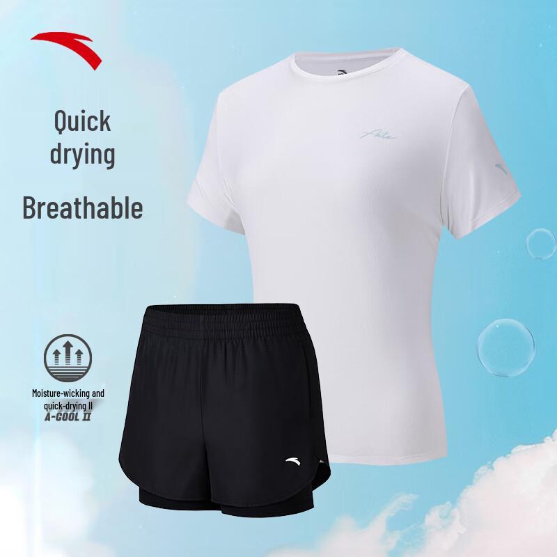 Anta Women's Quick-Dry Short Sleeve & Shorts Set