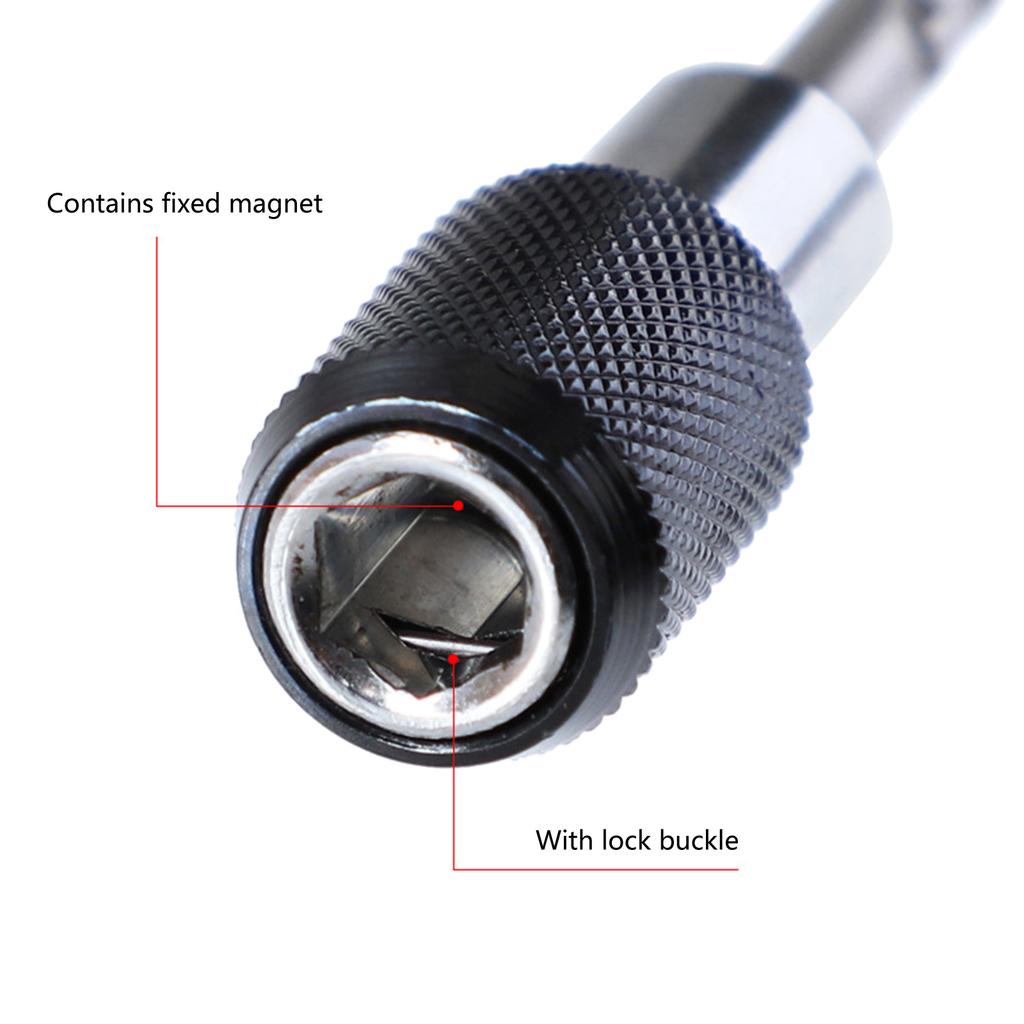 Magnetic Locking Adapter Kit for Drills and Screwdrivers - 801/802 Batch Head Self-locking Rod and 802 1/4-inch Socket