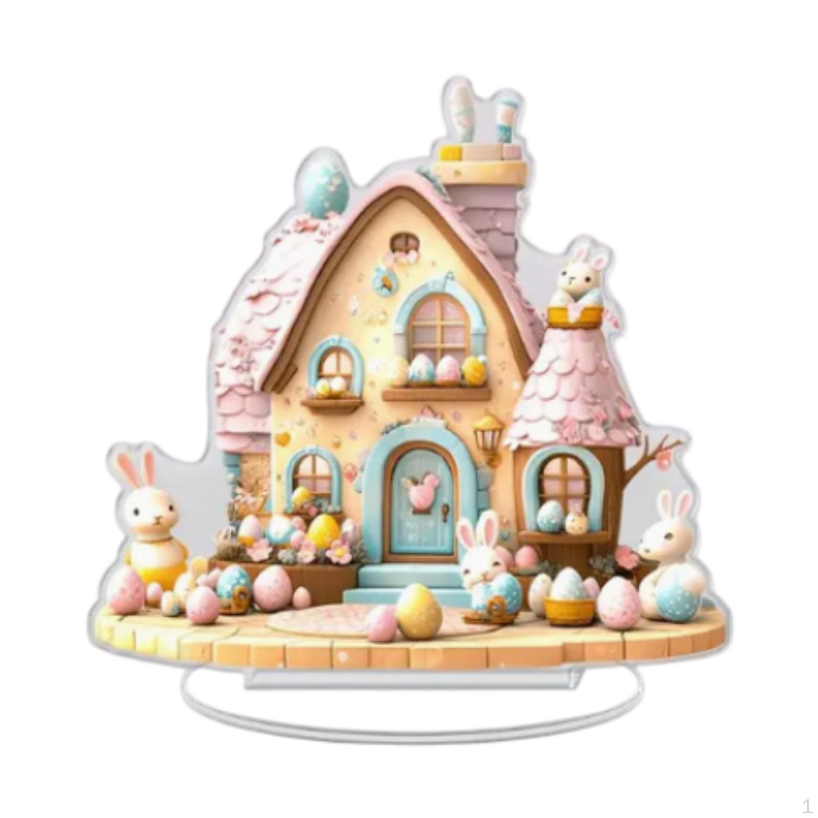 

Пасхальные яйца, кролик, декор, пасхальное украшение, 2D настольный знак, украшение в виде кролика для спальни в помещении Style B