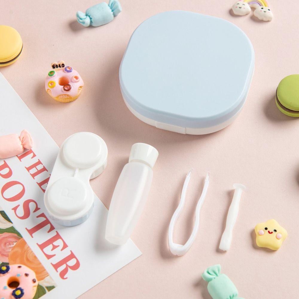 Mini Contact Lens Container Box Macaron Color Eyes Tool Kit Contact Lens Case  Daily Organizer