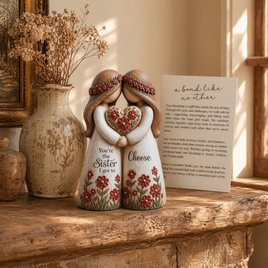 Statuie Frăție, Surori Pentru Totdeauna Sculptură din Rășină Făcută Manual cu 2, 3, 4 Figurine de Surori, Cadouri de Prietenie pentru Femei