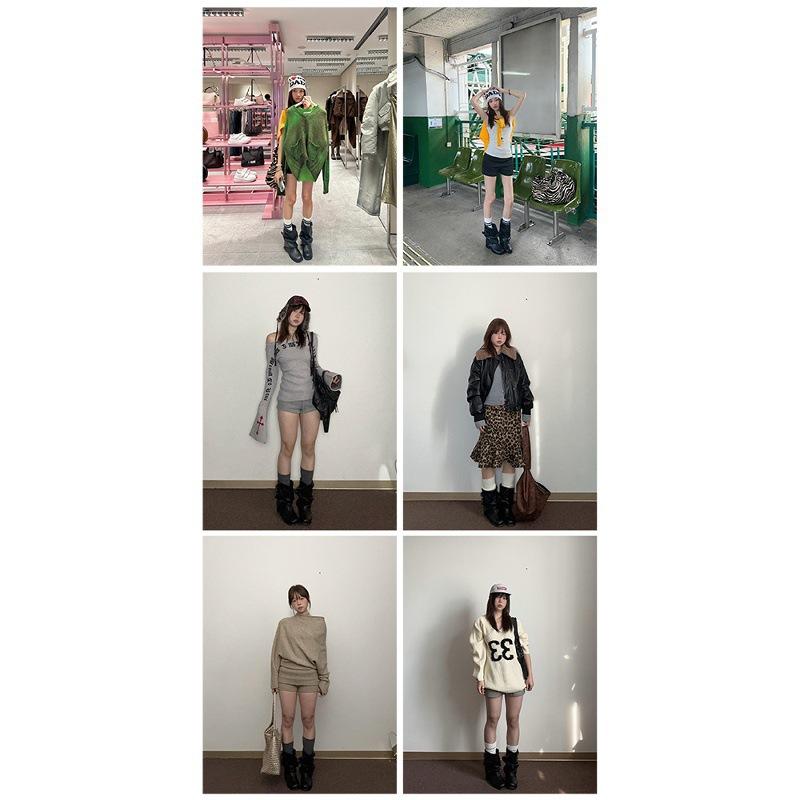 Cowhide Version~ This Year's Popular Short Boots Women's Leather Black Super Fire Stacking Pants Tube Boots Thick-soled Foreign-style Cowboy Boots