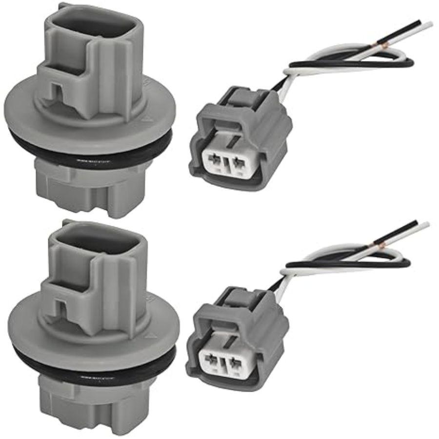 Turn Signal Light Wiring Harness Socket Holder Set (Pack of 2) - Compatible