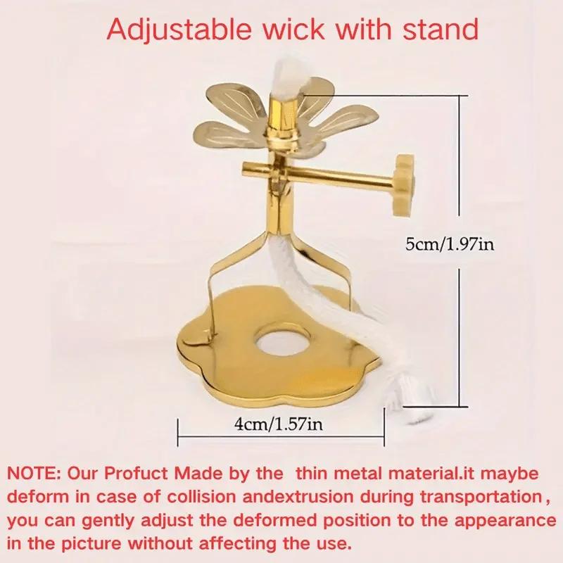 1pz Elegante Portacandele Dorato con Stoppino Regolabile - Candeliere Robusto, Decorazione da Tavolo per Casa, Ufficio, Matrimonio o Hotel