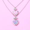 2x/Set Heart-shaped Pendant Necklace Best Friends Necklaces Photo Box Necklaces