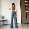 Denim Long Wide Loose Gaucho Elastic Beautiful Large 2XL [JINJUDUO] Jeans, Pants, Women's, Pants, Pants, Fit, 9/10 Length, Trousers, Bottoms, Pants,