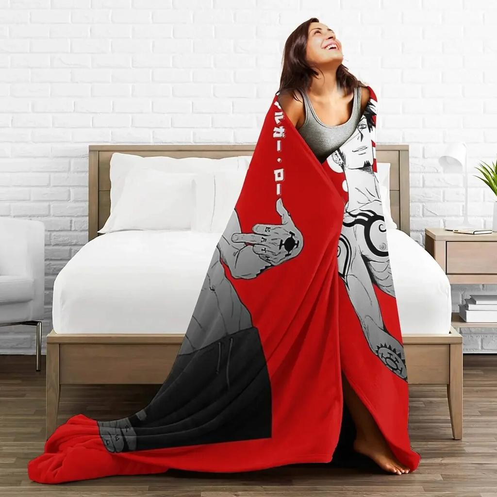 Trafalgar Law Blanket Soft Warm Flannel Throw Blanket Plush for Bed Living room Picnic Travel Home Couch