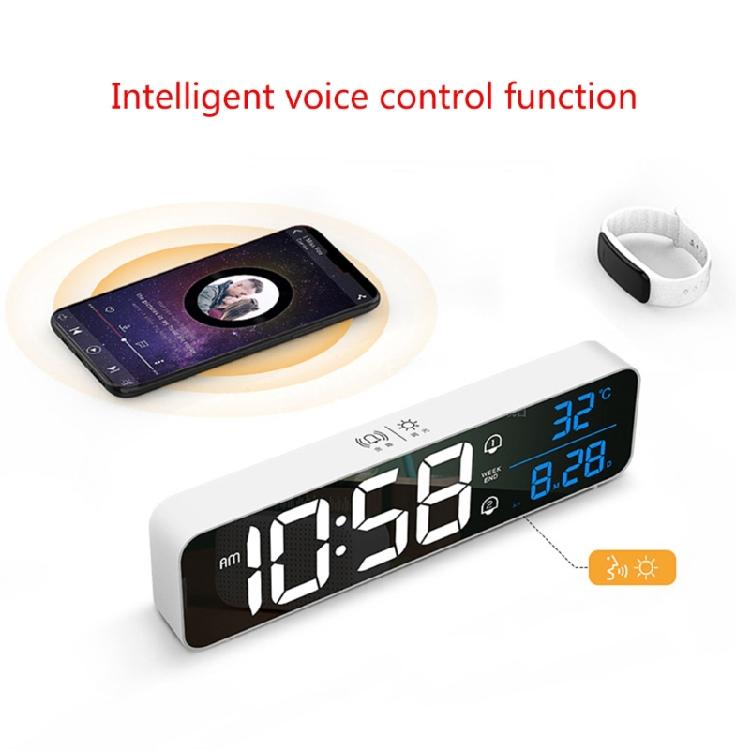LED Digital Alarm Clock Temperature Display Snoozes USB Rechargeable Desk Clock