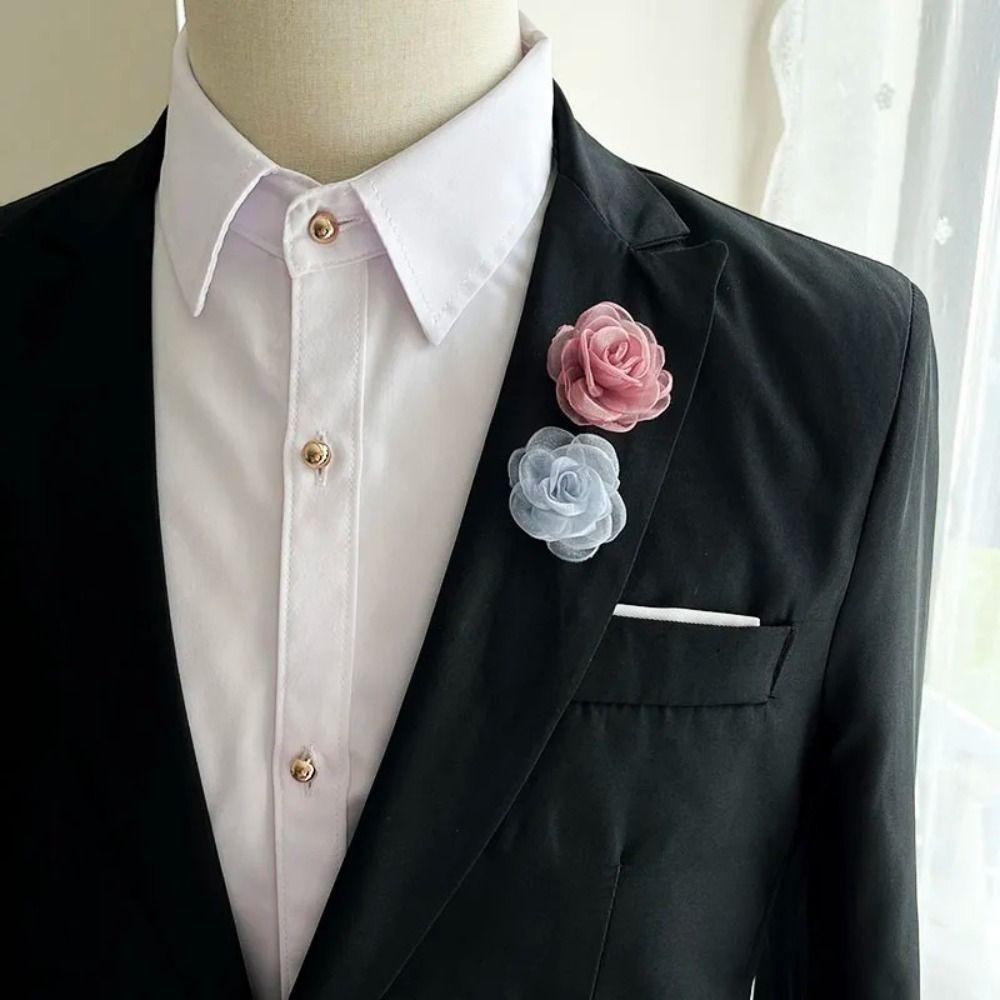 Elegante Tessuto Organza Fiore Design 3D Rose in Organza Fatte a Mano Accessori per Capelli Fai-da-te Accessori per Abbigliamento