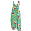 Women's Casual Loose Jumpsuit Christmas Print Wide Leg Jumpsuit Sleeveless With Pockets