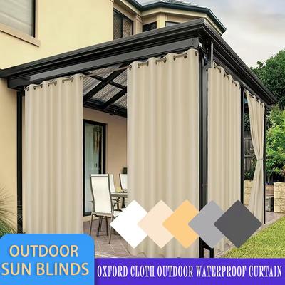 Nueva cortina para jardín, exterior, impermeable, protección solar, opaca, para patio, porche, balcón, cortinas para exterior
