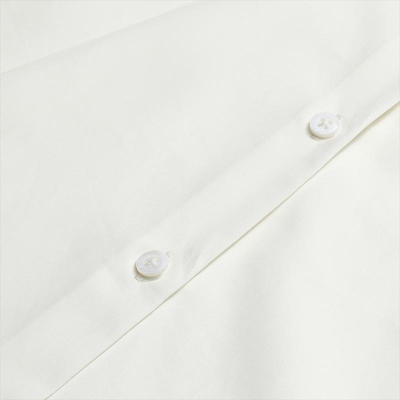 FILA Milano Series Fashion Simple Classic Casual Solid Color Basic Versatile Comfortable Woven Loose Short Sleeve Shirt Women shirts F11W625433F-IV