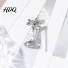 Sparkling Brooch Pin Pin High Heels Bow Shape Lapel with Layered Rhinestone Rhinestones Women Badge for Suits Coats Bags Accessories Wear-resistant