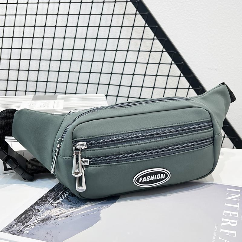 Unisex Breast Package Waterproof Outdoor Sports Bag Canvas Pouch Korean-style Waist Bag Fanny Pouch Crossbody Male Banana Bag