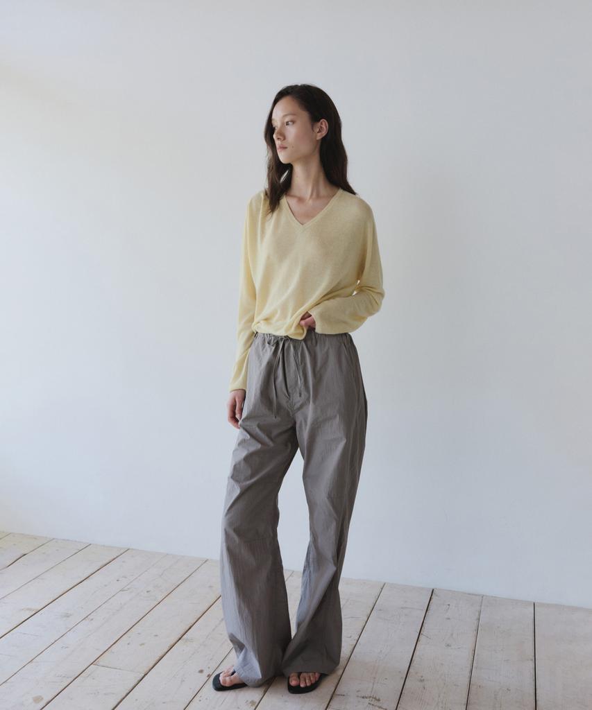 Ieoning Easy String Cotton Pants, Sand Brown