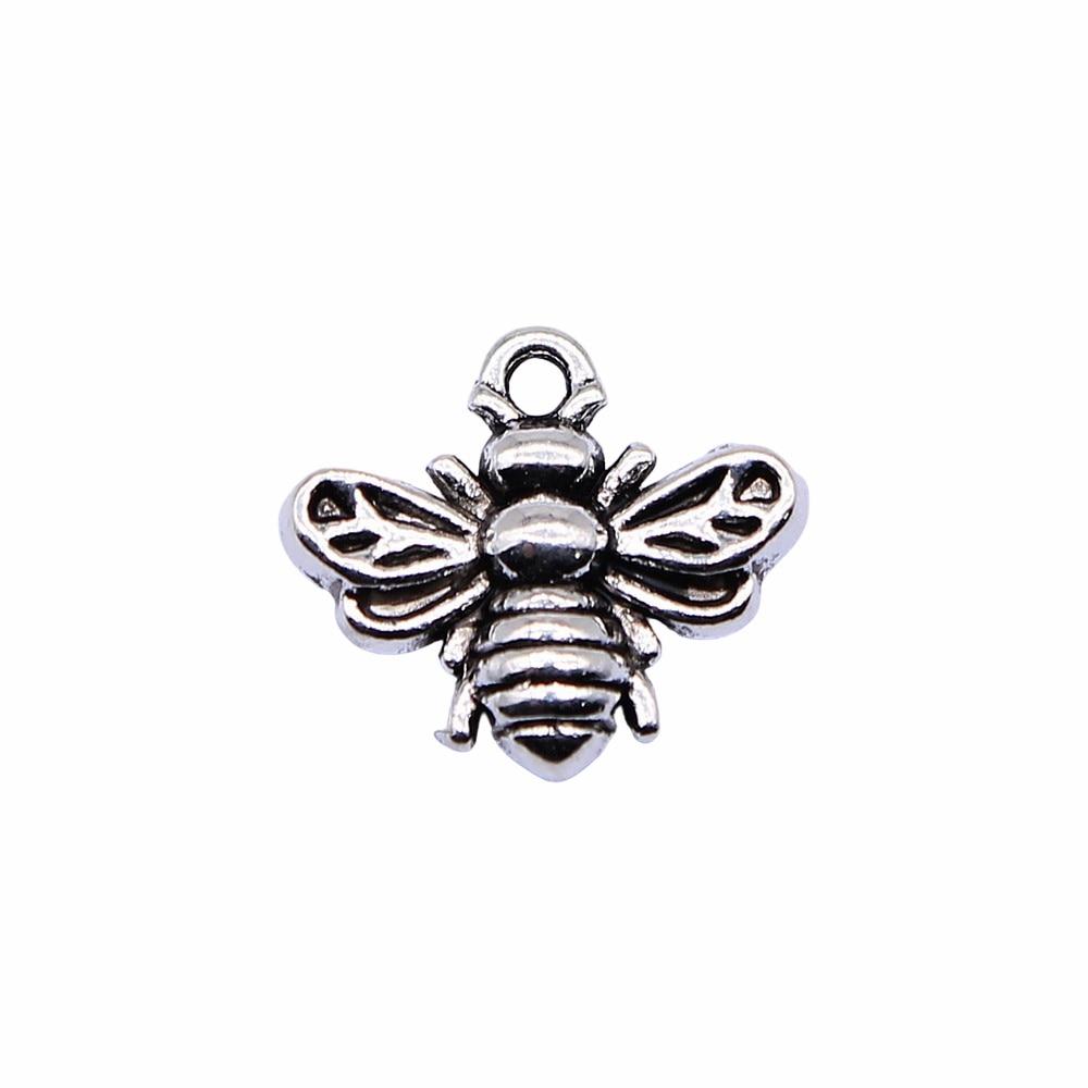 

20шт Пчелиные шармы Шармы Античное серебро Цвет Цинковый сплав 11X14mm