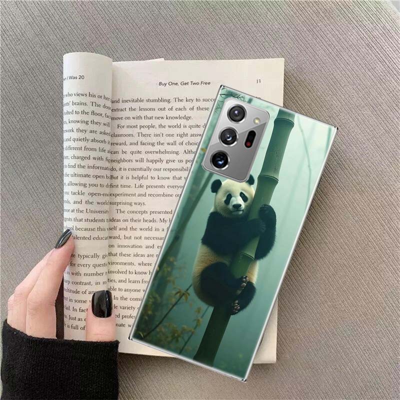 Panda Baby, Giant Panda Family Phone Case For Samsung Galaxy S25 Edge S24 S23 FE S22 S26 Ultra S21 S20 S10 Plus Capa Soft