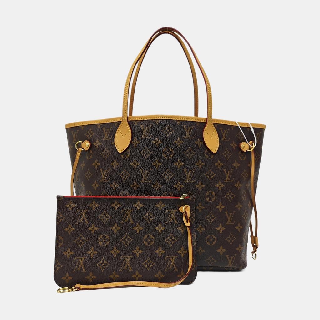 [Pre-Owned] Neverfull Mm Monogram Coated Canvas With Leather Trim Tote Bag - Very Good #PW6J6I