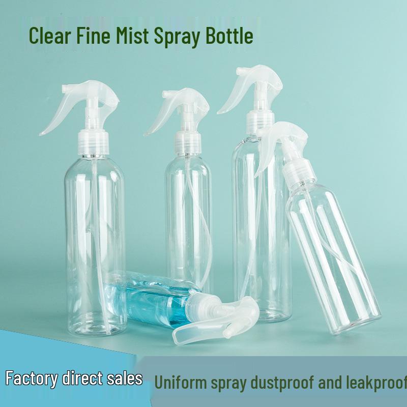 

150-200ml Clear PET Spray Bottle - Refillable for Alcohol, Green Plants, Small Mouse Trigger 100ml Flat Shoulder