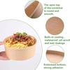 Kraft Paper Round Food Boxes with Clear Anti-Fog OPS Lids 25 Pack Heavy Duty Disposable for Food Truck Takeout Picnic Party Supplies