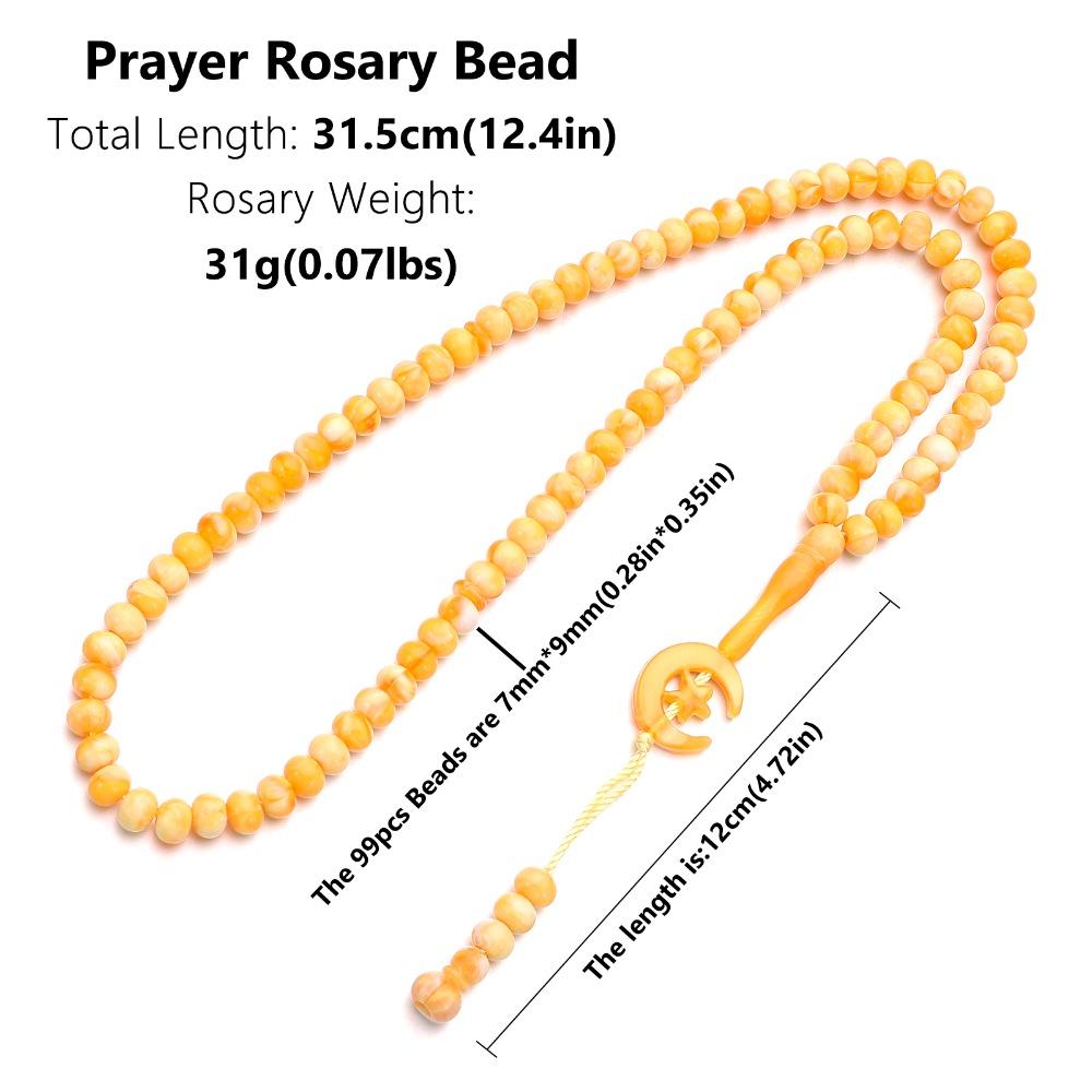 2pcs Muslim Islam Prayer Beads Engraved Necklace Hot Muslim Tasbih 99 Beads