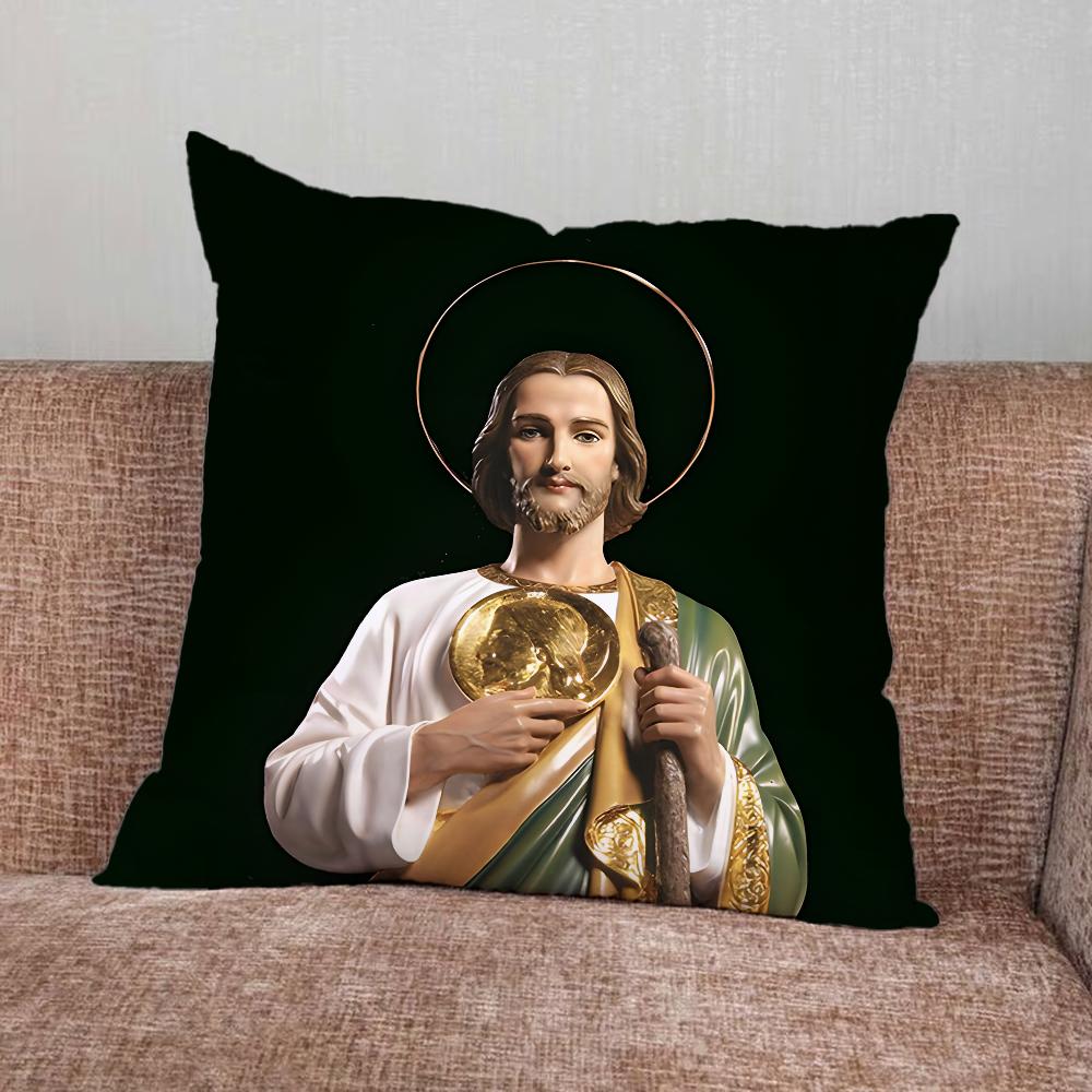 San J-Judas Tadeo Pillow Case For Home Bedroom Car Office Decoration Living Room Sofa Cushion Cover Suitable