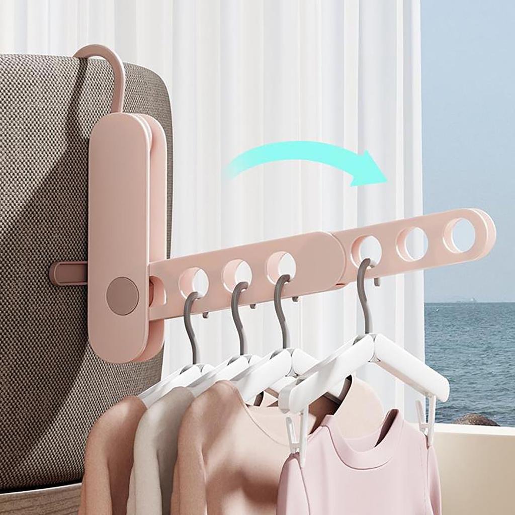 Travel Folding Clothes Hanger 7 Hole Portable Drying Rack for Hotel Business Trip Clothing Organizer