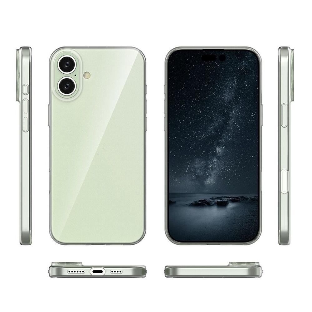 Für iPhone 16 Plus Hülle Transparentes TPU Kratzfest Handyhülle