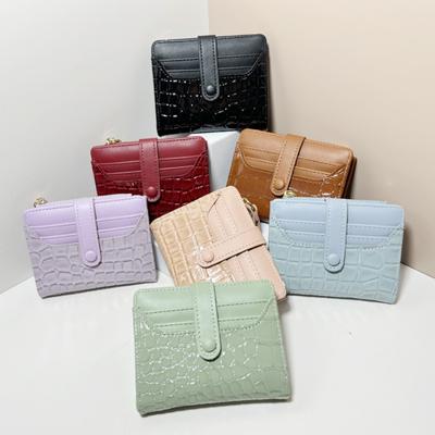 Portafoglio corto da donna, piccolo portafoglio in pelle di marca alla moda, borsa da donna con fermasoldi