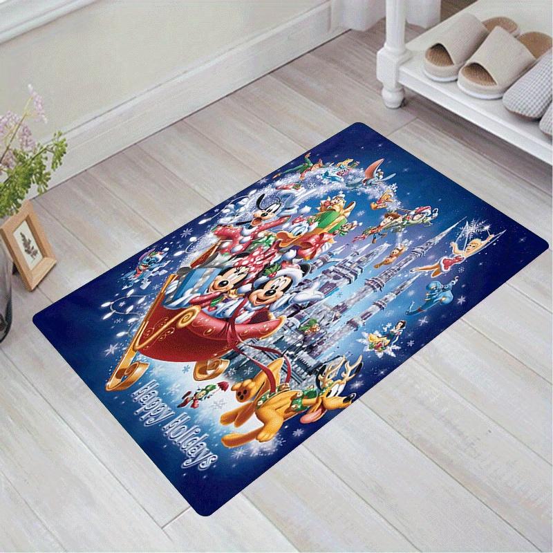 

1pc Holiday Mickey and Friends Rug Anti Slip, Non Shedding, Stain Defying, Ideal for Living, Bedroom & Laundry Handcrafted Home Decor 60cm by 90cm