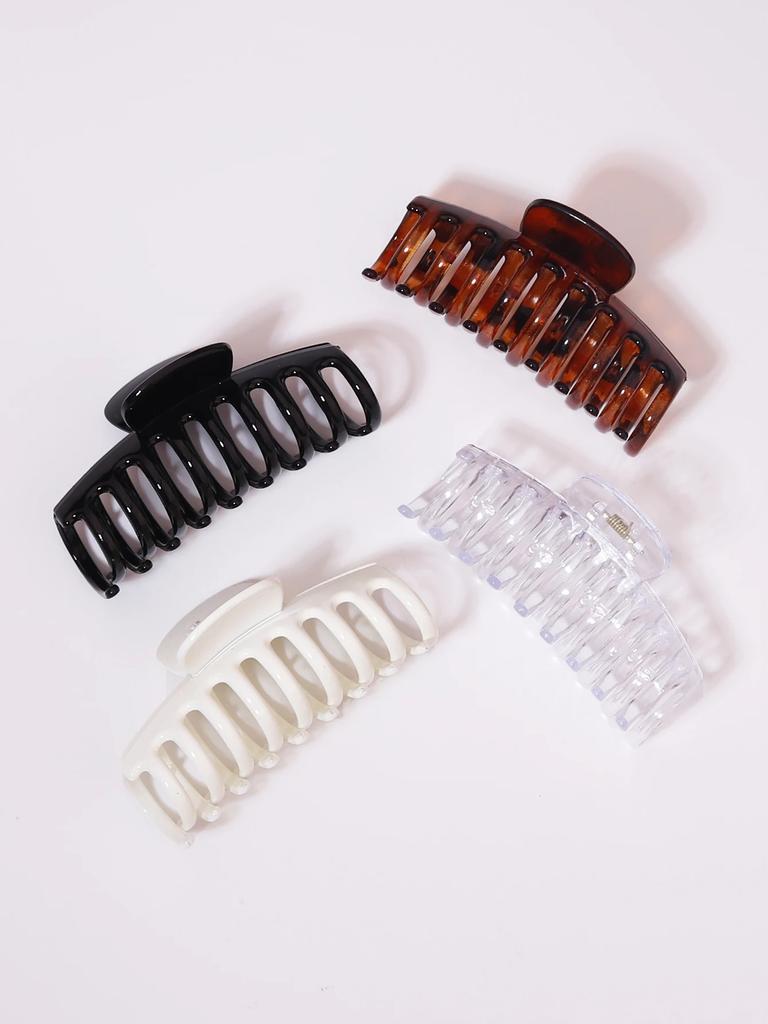 4pc Korean Style Fashionable Double Button Matte Ponytail High-quality Hair Clip For Fixing Hairstyle Special For Real Hair Wigs