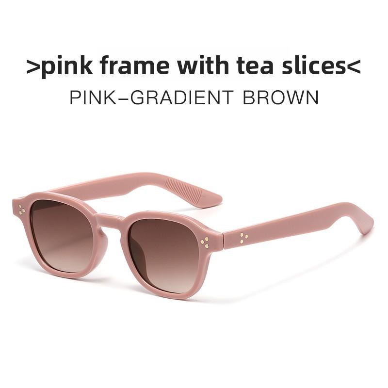 Vintage Round Frame Sunglasses With Uv400 Protection For Fashionable Outings And Travel