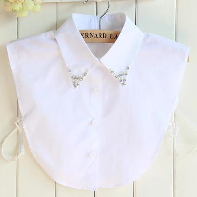 Fashion High Grade Shirt Fake Collar for Women  Removable Beads False Collar Mujer Detachable Collar Lapel Blouse Top Decor