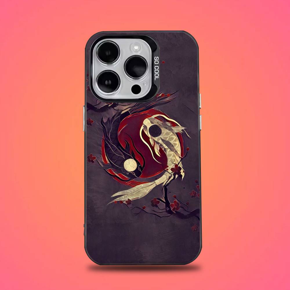 Koi Fish Yin Yang Phone Case For iPhone 16,15,14,13,12,11,Mini,Pro,E,SE4,XS,MAX Black Candy Matte Cover