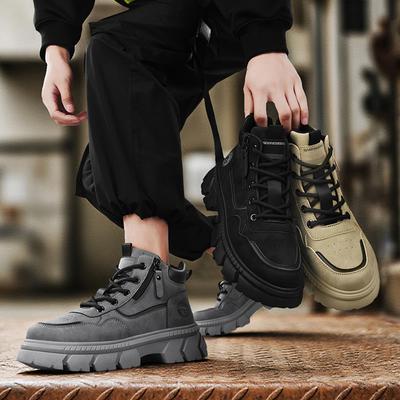 Nowe modne jesienne i zimowe męskie wysokie buty Martin dla studentów, mężczyzn i chłopców, modne buty robocze z miękką podeszwą, ochrona pracy, trampki Martin