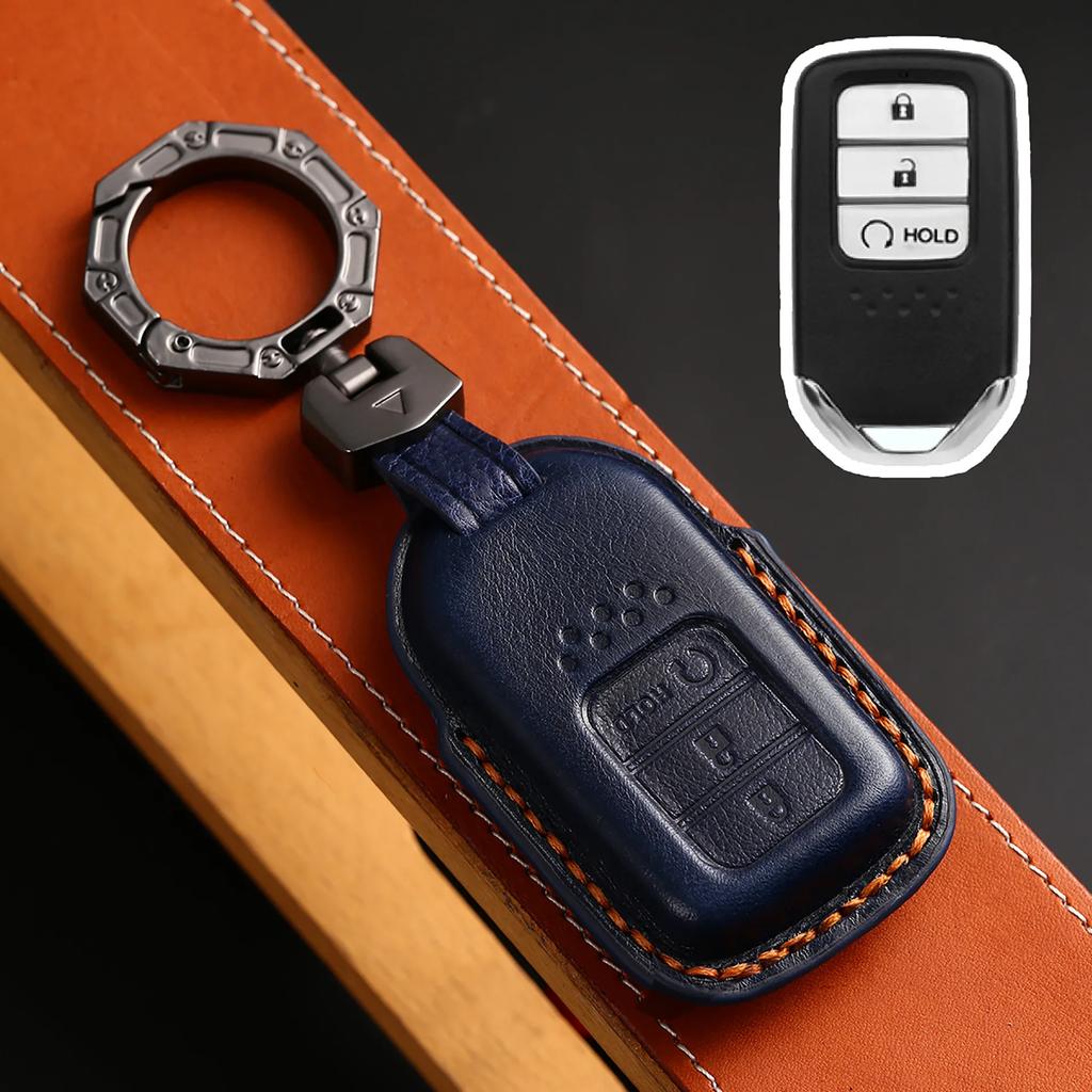 Leather Car Key Case Cover Shell For Honda Civic Accord Vezel Fit Crv Hrv Crz Hrv Polit Jazz Jade Stepwgn Elysion Pilot Odyssey