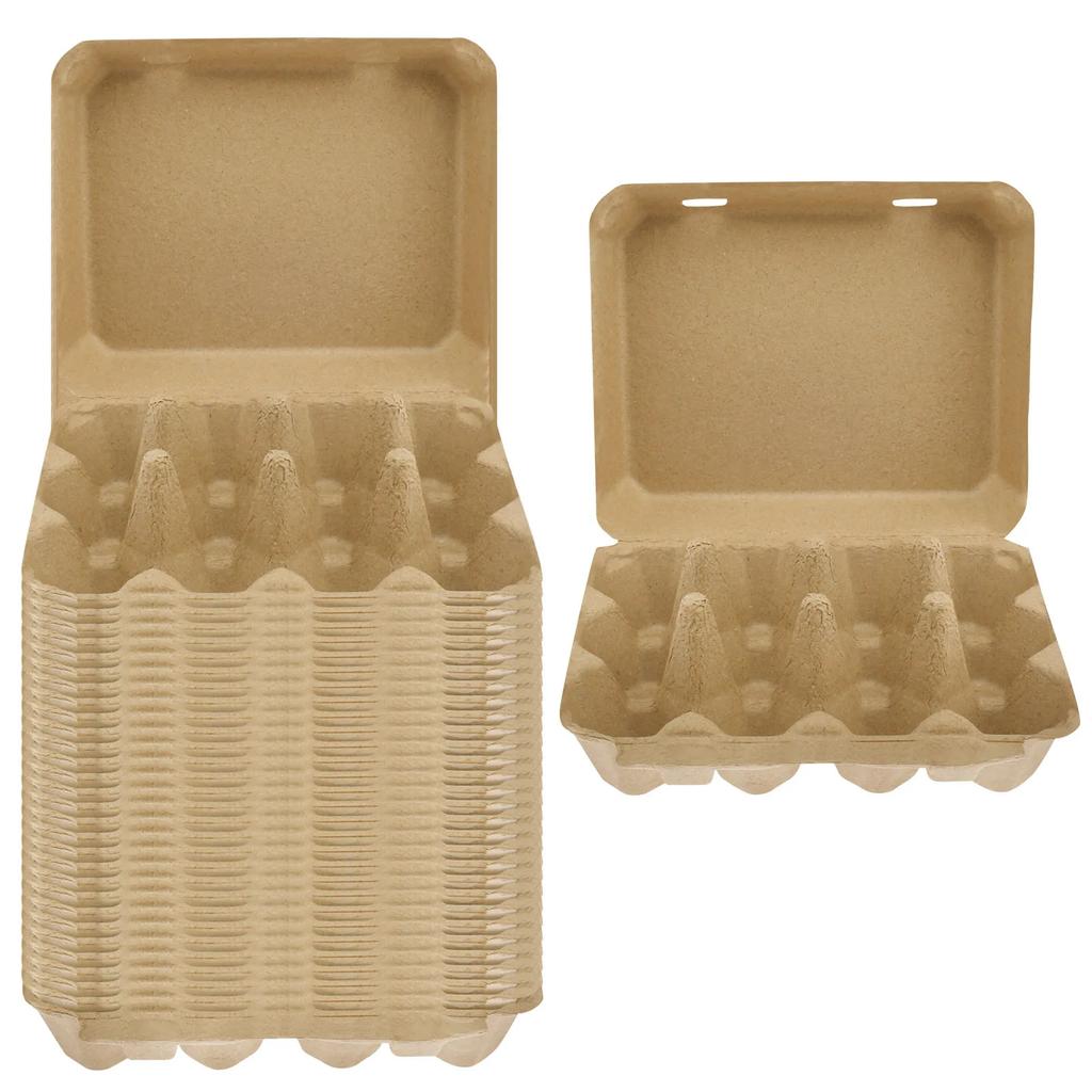 20/30Pcs Egg Boxes Cardboard for 12 Eggs, 1/2 Dozen Pulp Egg Cartons, Recyclable and Biodegradable Egg Trays for Home Kitchen