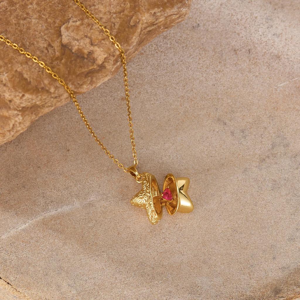 Hammer Pattern Small Star Necklace for Women Fashion Five-pointed Star Pendant Necklace Jewelry and Accessories