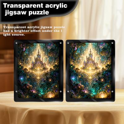 Magic Castle Puzzle Decorative Painting, Ornament Fantasy Fairy Tale Translucent Acrylic Puzzle
