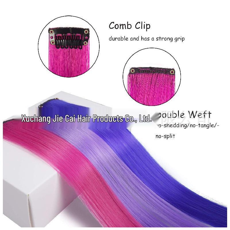 Rainbow Clip-In Hair Extensions - Full Pack of Colorful, One-Piece Hair Pieces