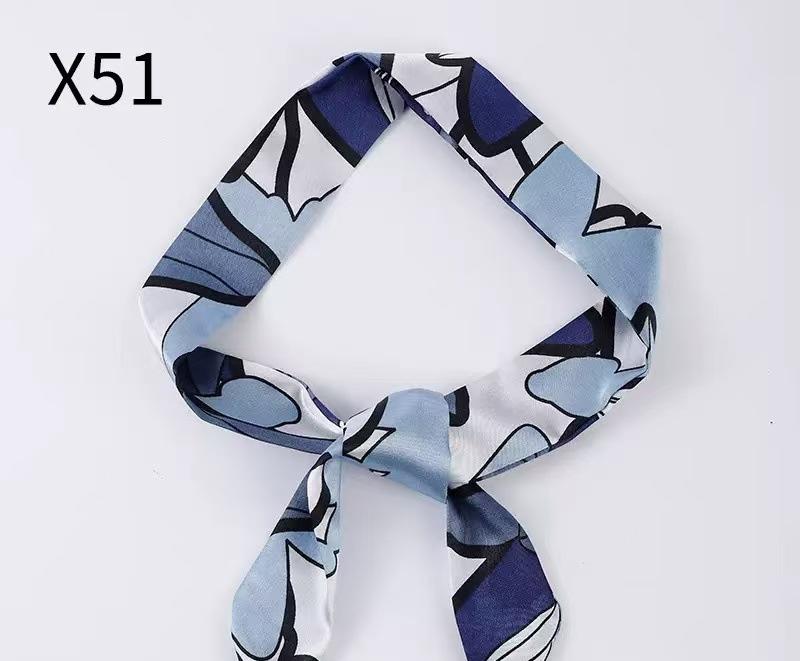 New fashionable long silk scarf double-layer versatile headband streamer, decorative binding bag with hand gift silk scarf wholesale