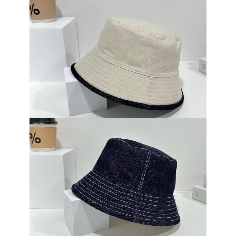 

Double-sided denim bucket hat light board sun hat women s senior sense of vacation, basin hat sun protection, sun hat