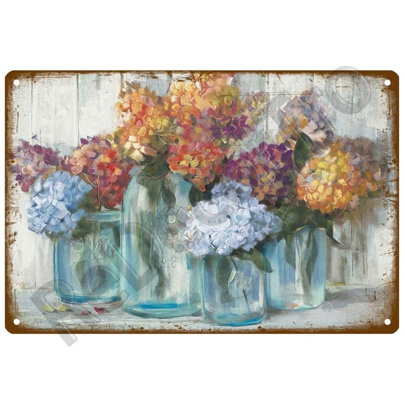 Garden Flower Rules Metal Sign Vintage Metal Plaque Plates Decor For Pub Bar Home Wall Decor Art Tin Signs Flower Poster Gift